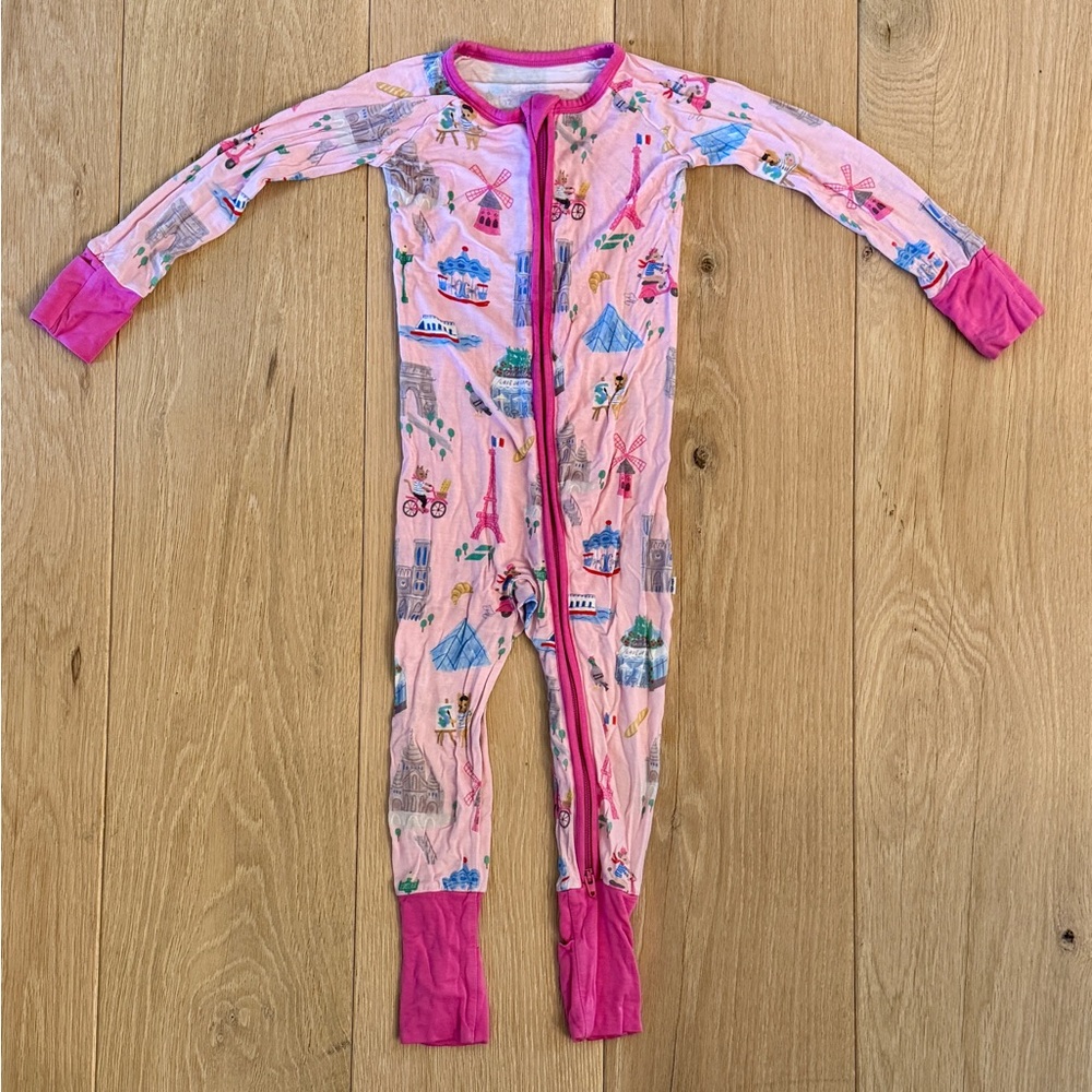 Little Sleepies Pink Paris-Themed Kids One Piece